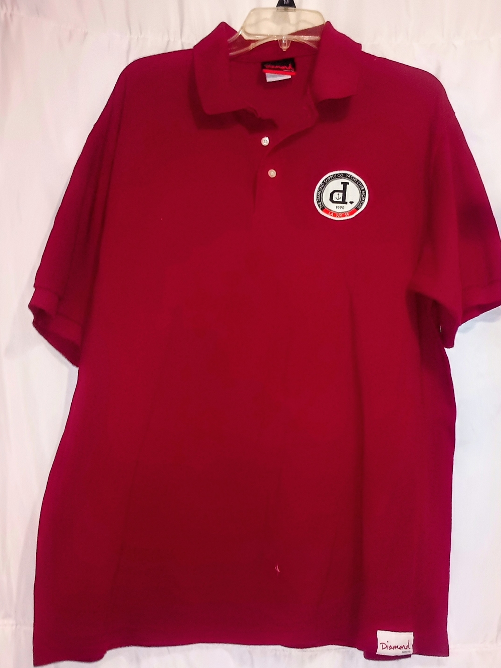Diamond Supply Co. Men's Wine Red Polo with Logo Patch